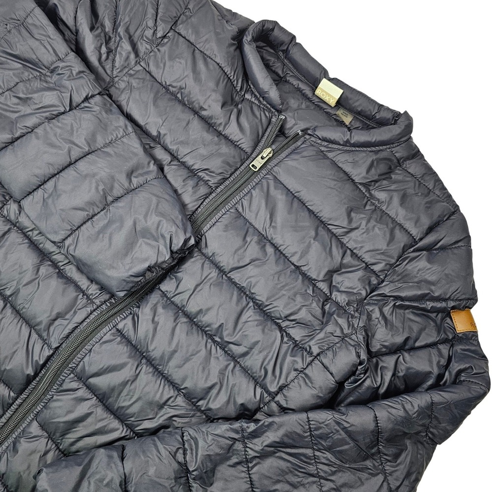 Roxy Womens Puffer Jacket Endless Dreaming Packable Lightweight - Black Size M